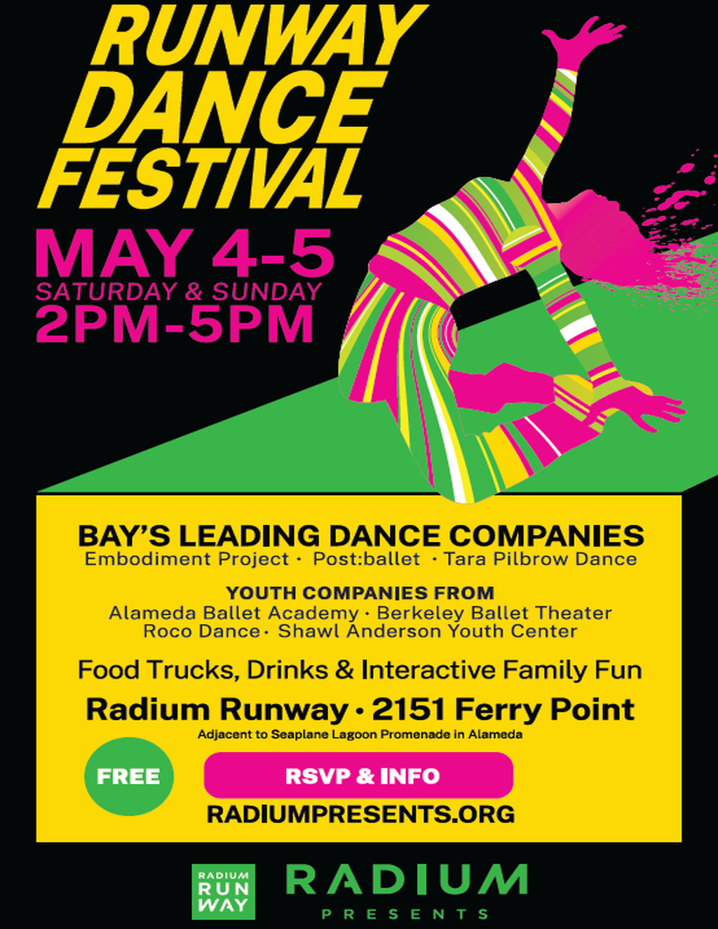  RADIUM RUNWAY DANCE FESTIVAL   MAY 4 5  2PM 5PM promotion flier on Digifli com