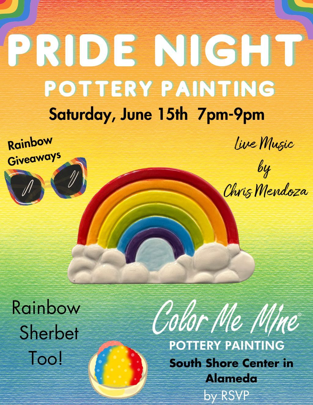 unkown Join the Fun at Pride Night Pottery Painting  promotion flier on Digifli com