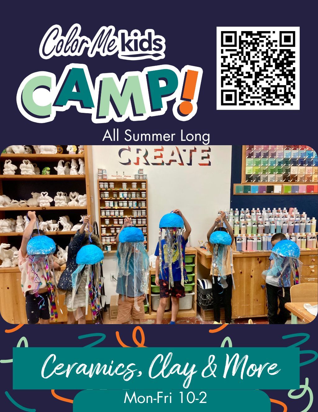 Color Me Mine Make This Summer a Splash at Color Me Kids Camp  promotion flier on Digifli com