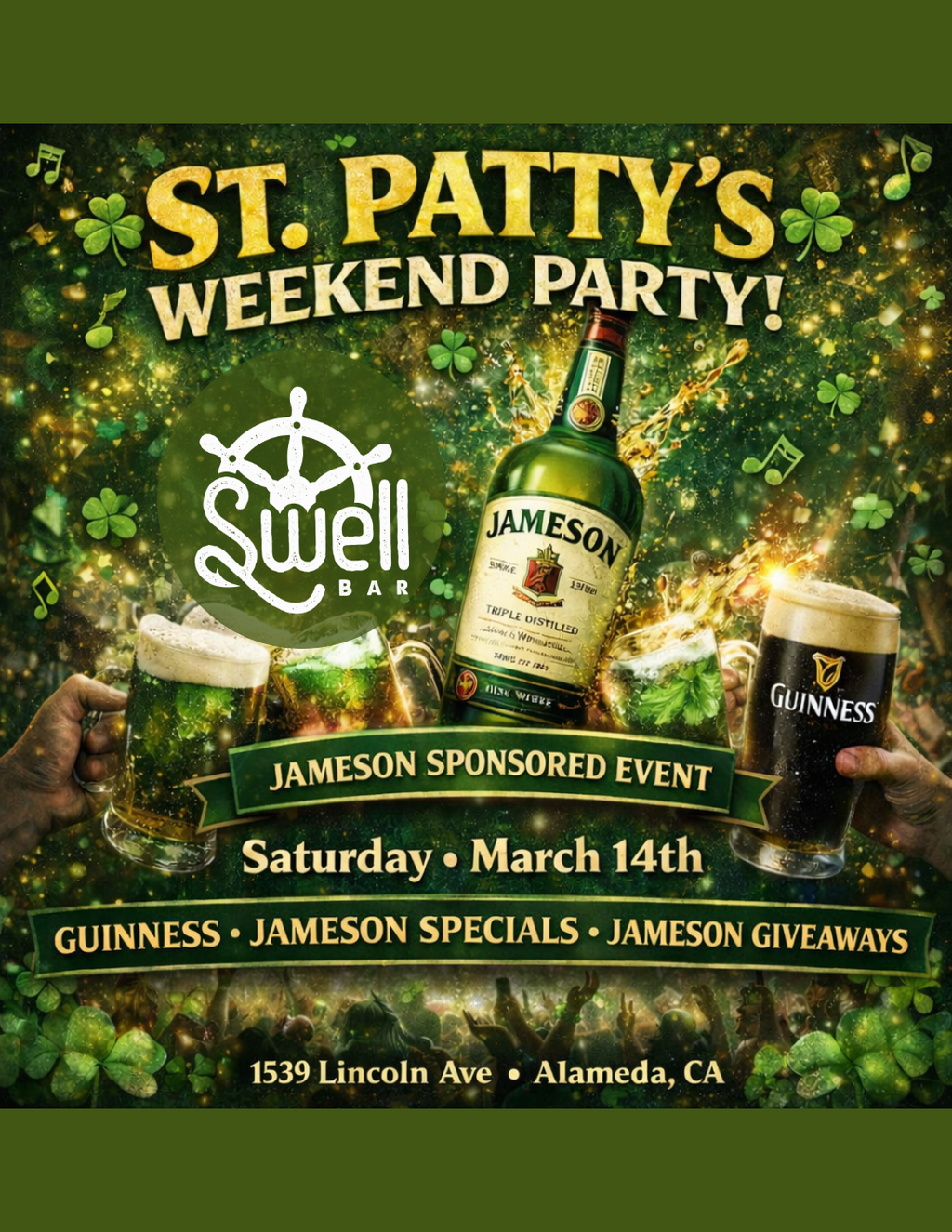  Swell Bar  Alameda  St  Patty s Weekend Party promotion flier on Digifli com