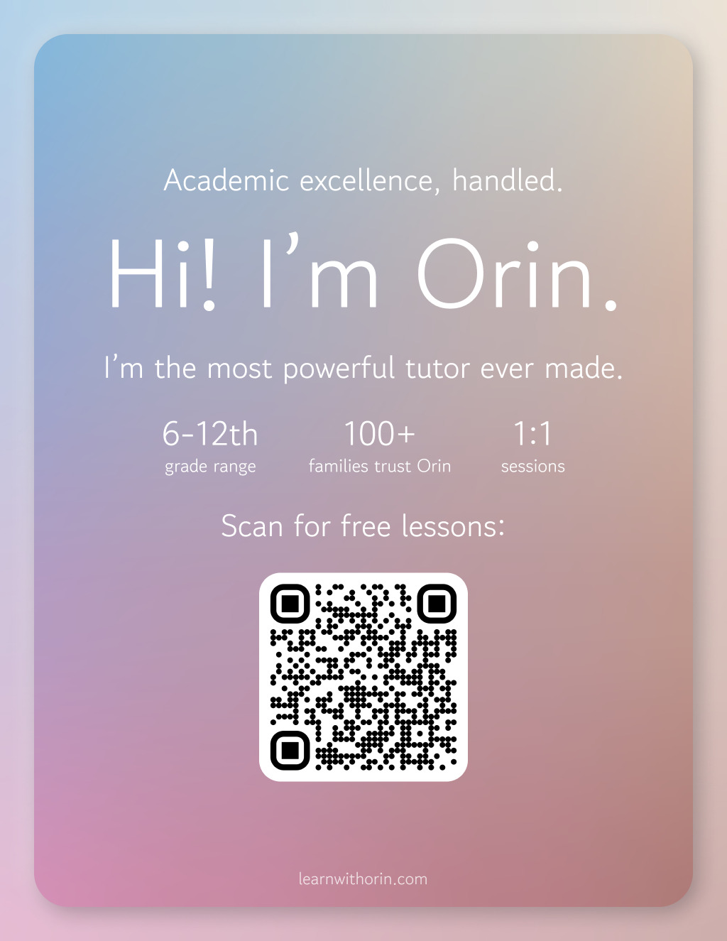 unkown Learn with Orin promotion flier on Digifli com