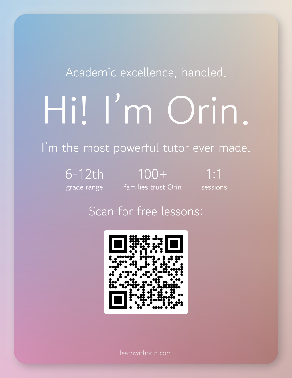 unkown LearnWithOrin com   Online promotion flier on Digifli com