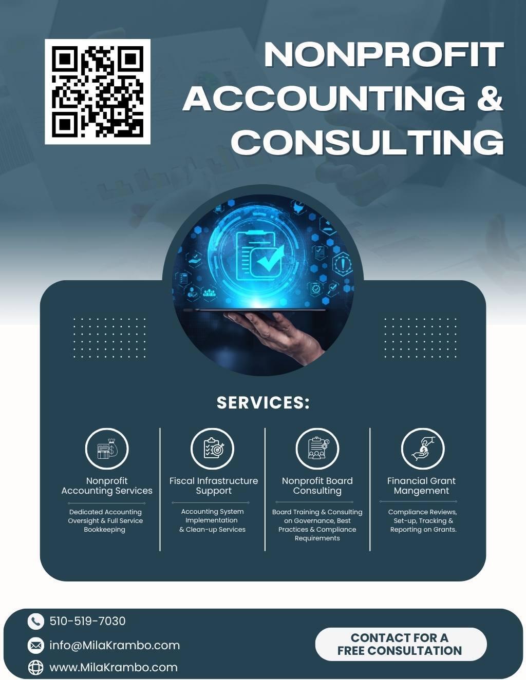 unkown MilaKrambo Consulting Services promotion flier on Digifli com