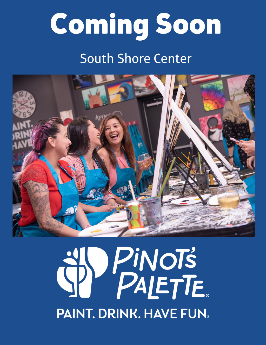 Pinot s Palette Pinot s Palette  South Shore Center   Painting Event Announcement promotion flier on Digifli com