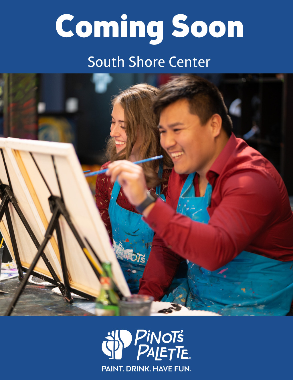 Pinot s Palette Pinot   s Palette Event at South Shore Center  Coming Soon promotion flier on Digifli com