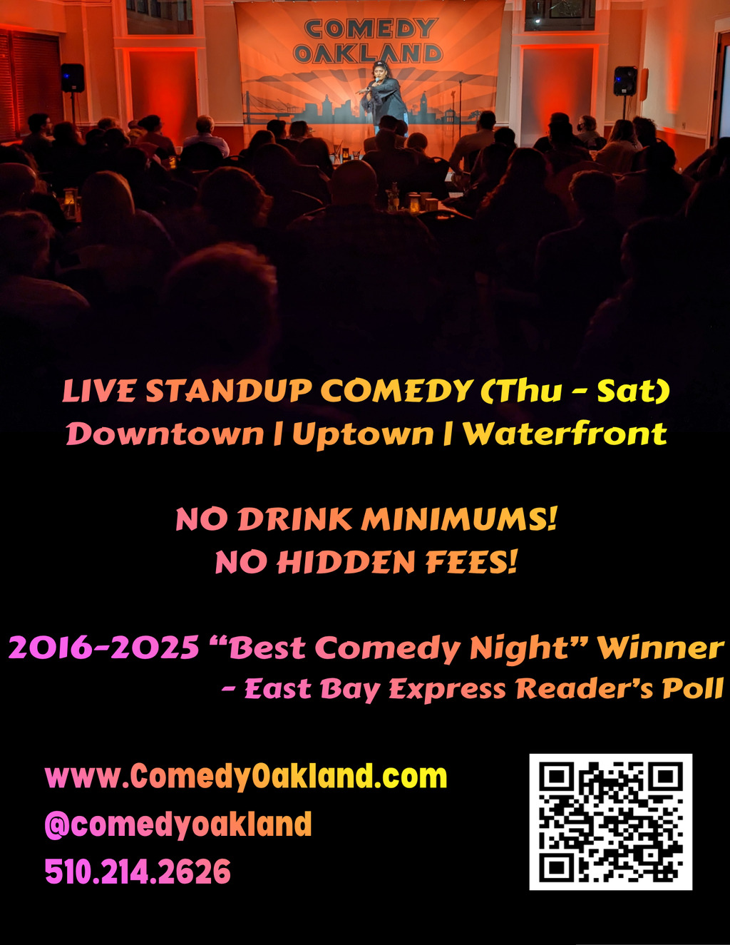 Comedy Oakland Comedy Oakland  Oakland  Live Standup Comedy Event promotion flier on Digifli com