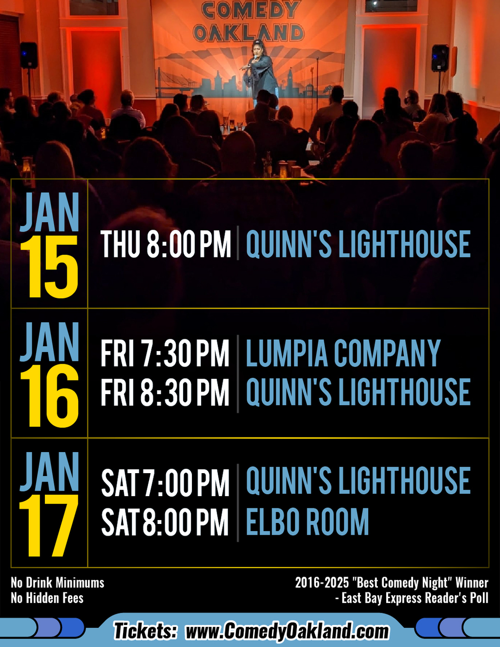 Comedy Oakland Comedy Night at Quinn s Lighthouse  Oakland promotion flier on Digifli com