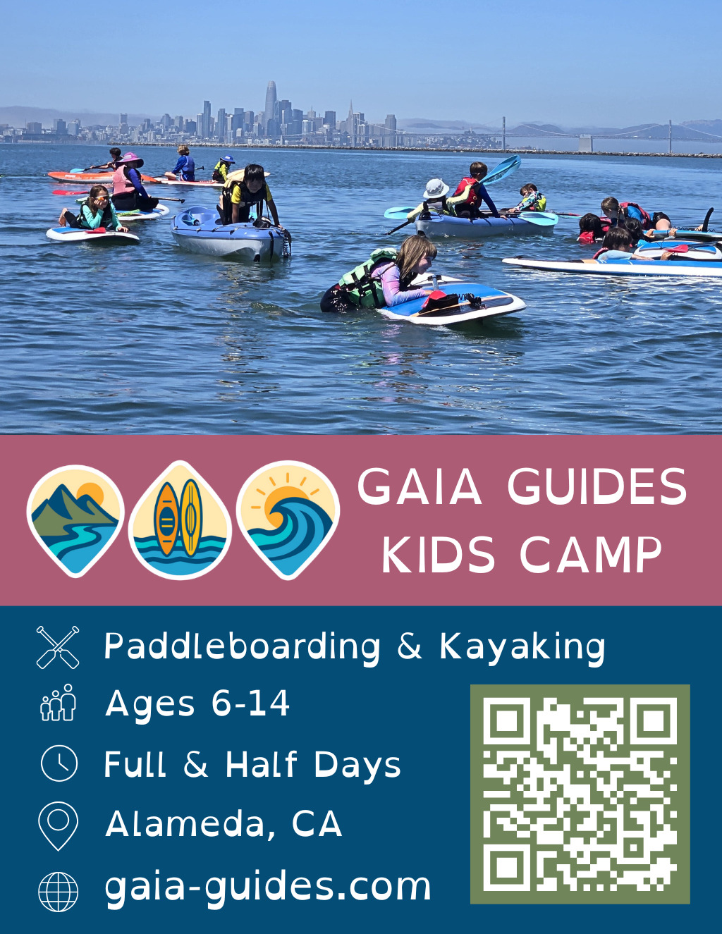 Gaia Guides Alameda  CA  Gaia Guides Kids Camp promotion flier on Digifli com