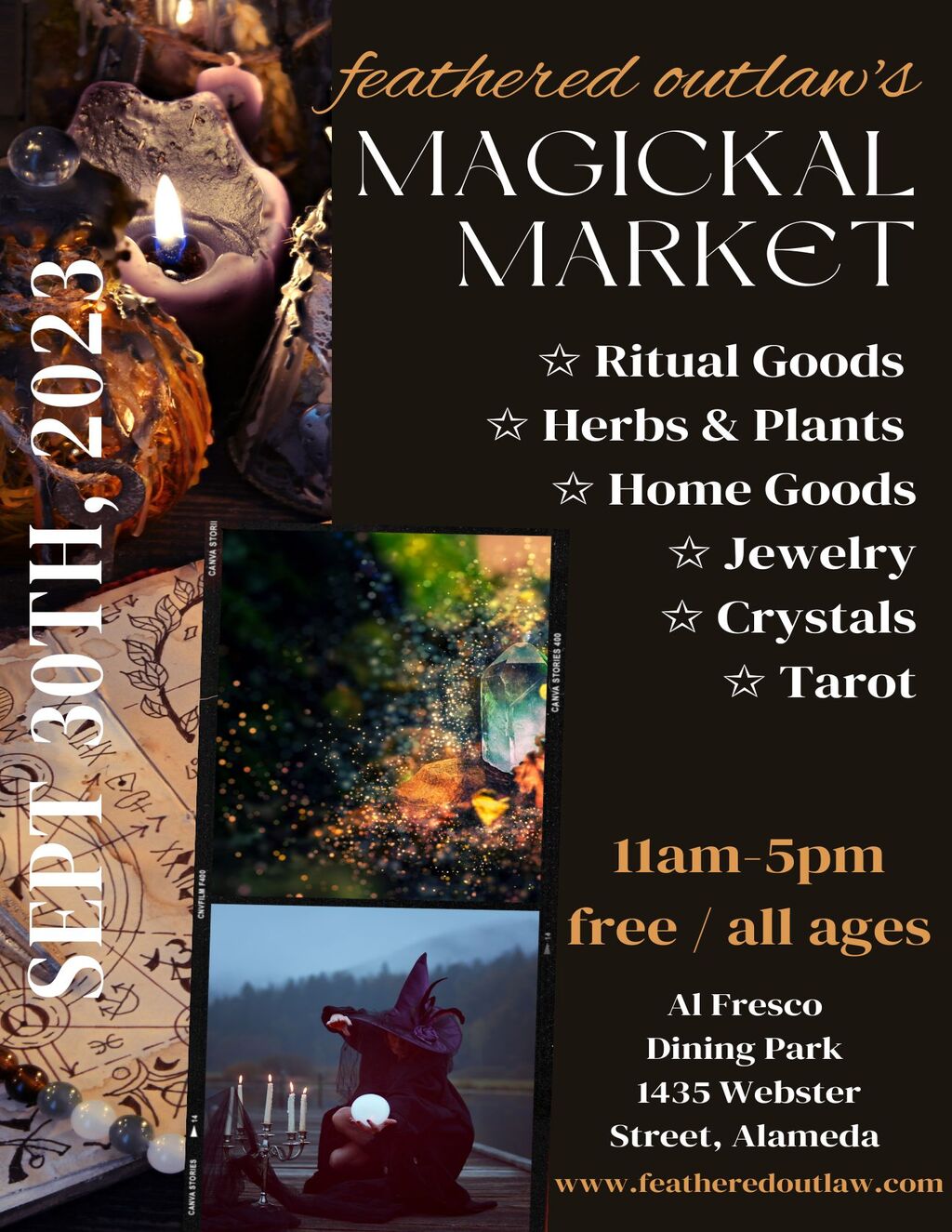  Feathered Outlaw s MAGICKAL MARKET Arrives in Alameda promotion flier on Digifli com