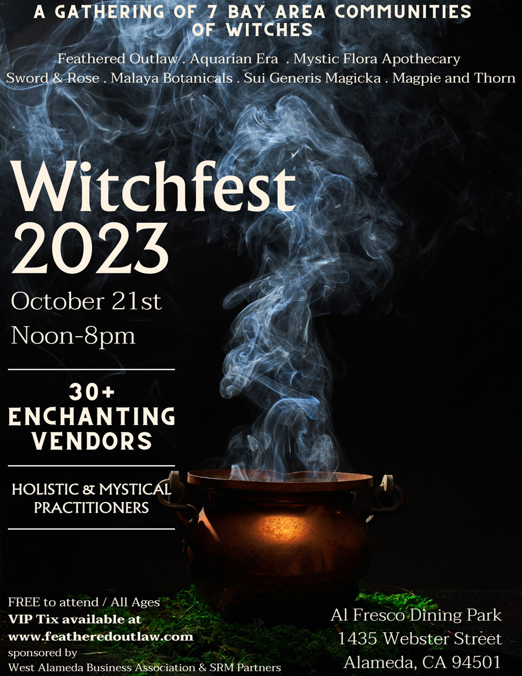  WitchFest 2023  A Gathering of 7 Bay Area Witch Communities promotion flier on Digifli com