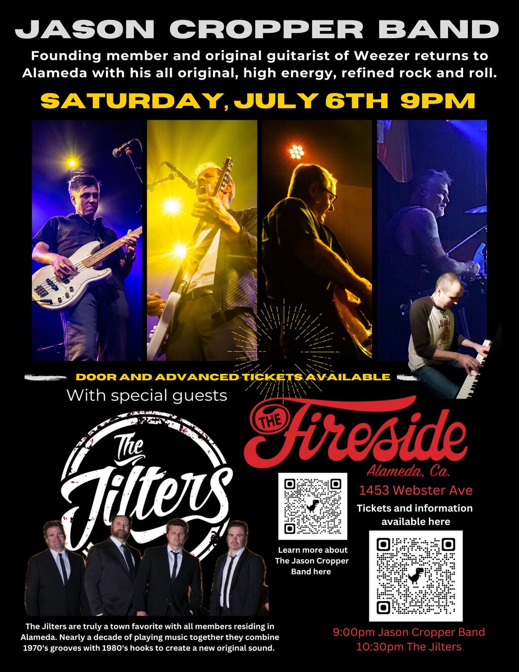 The Fireside Lounge Rock and Roll Night at The Fireside Lounge  Get Ready for Jason Cropper Band and The Jitters  promotion flier on Digifli com