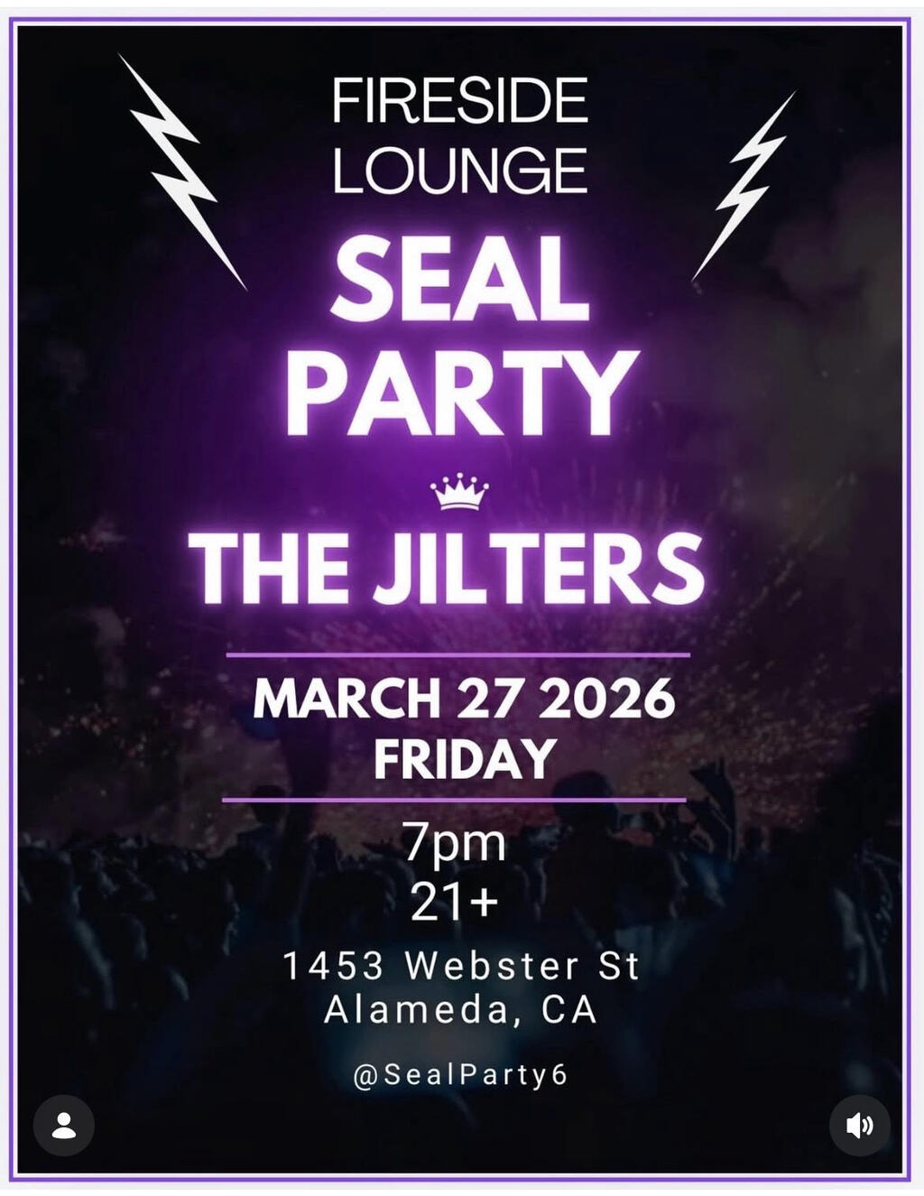 Fireside Fireside Lounge  Alameda  Seal Party Concert promotion flier on Digifli com