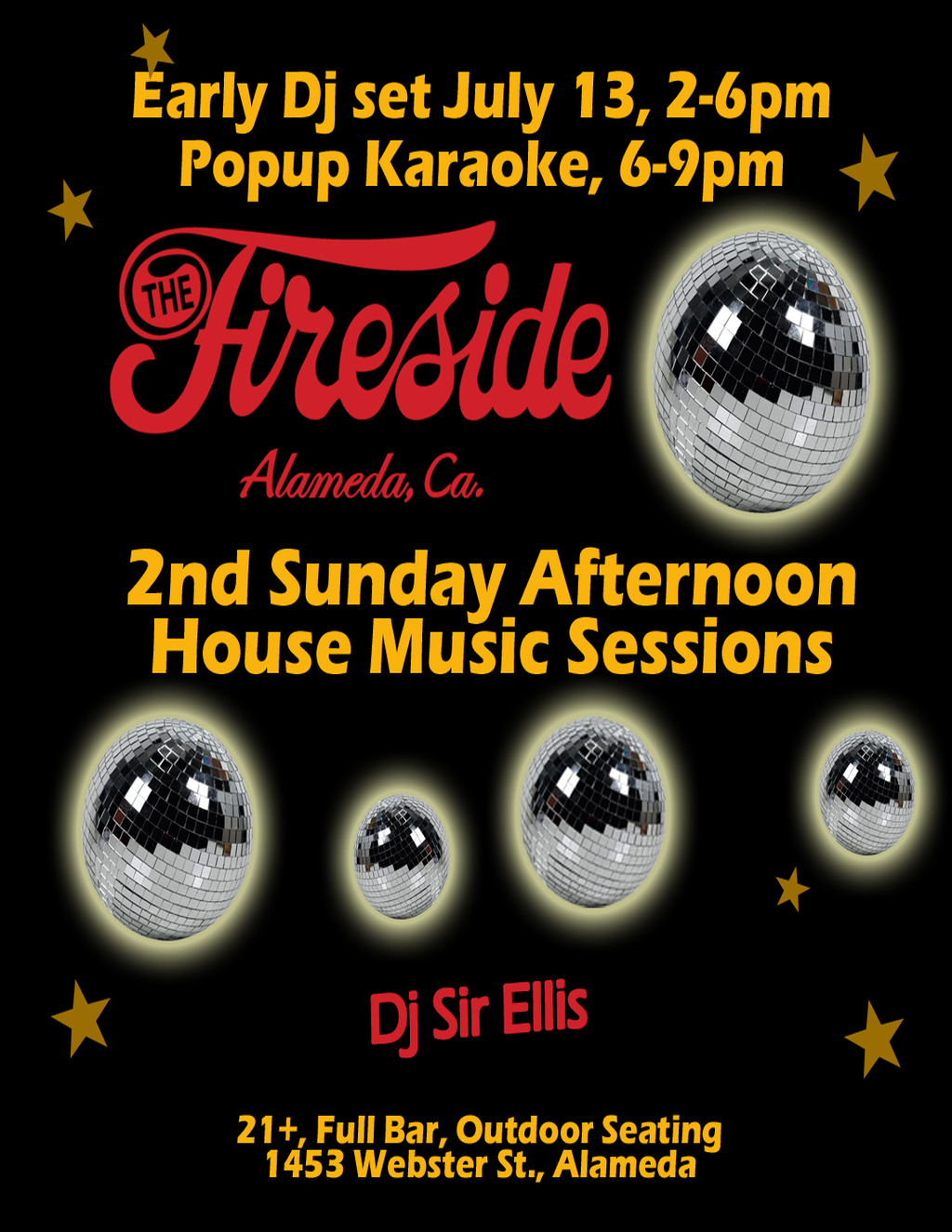 The Fireside Lounge The Fireside  Alameda promotion flier on Digifli com
