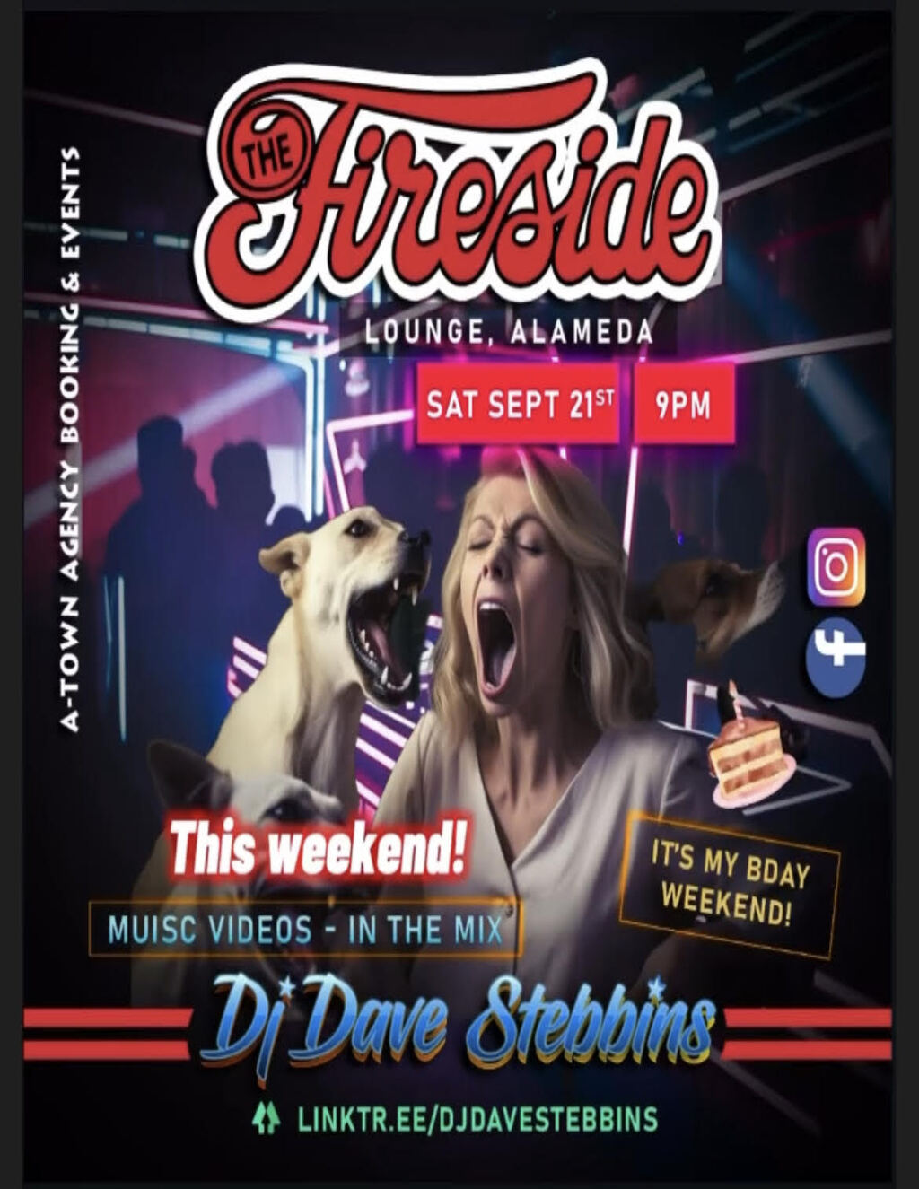 The Fireside Lounge Live Music Mania at The Fireside Lounge  Alameda  Celebrate in Style  promotion flier on Digifli com