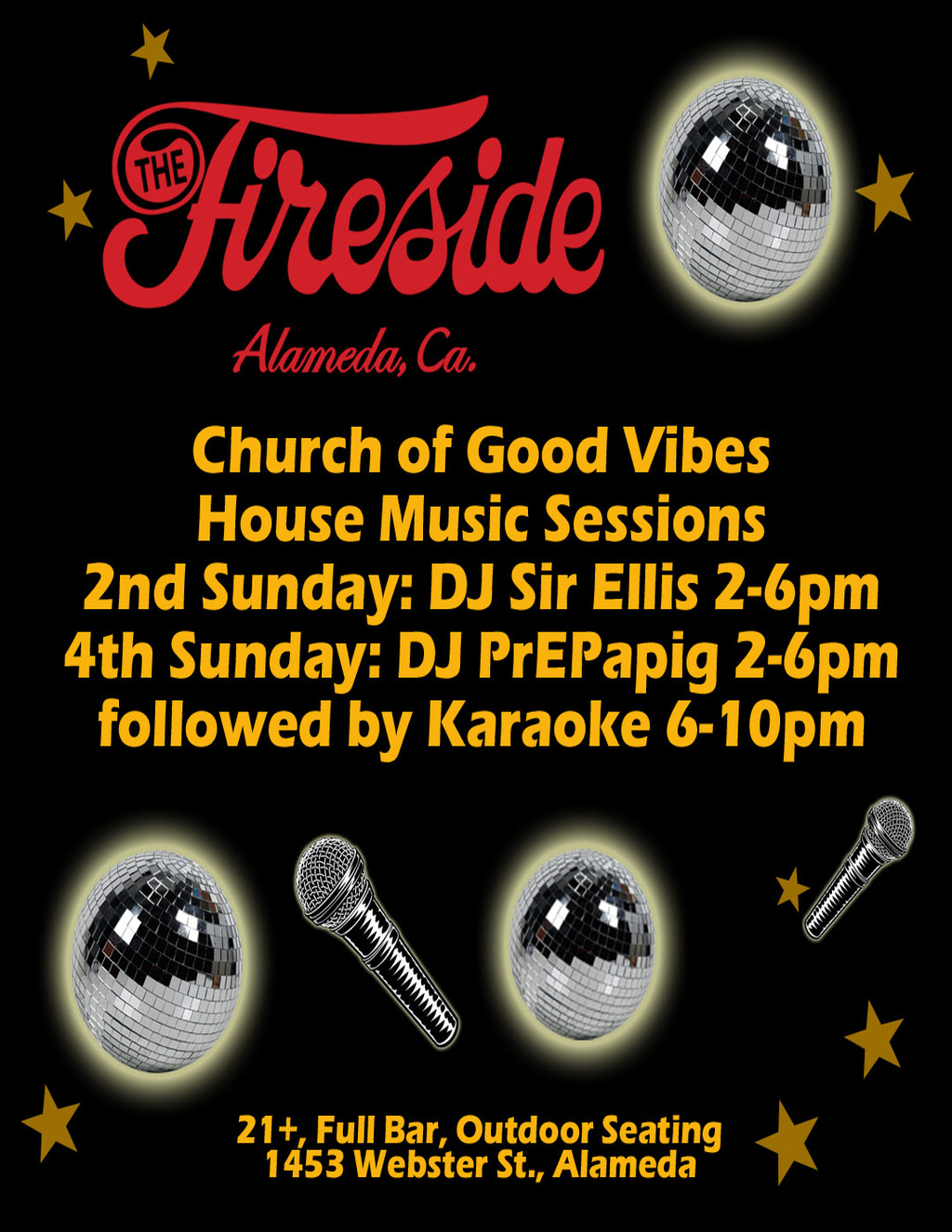The Fireside Lounge The Fireside  Alameda promotion flier on Digifli com
