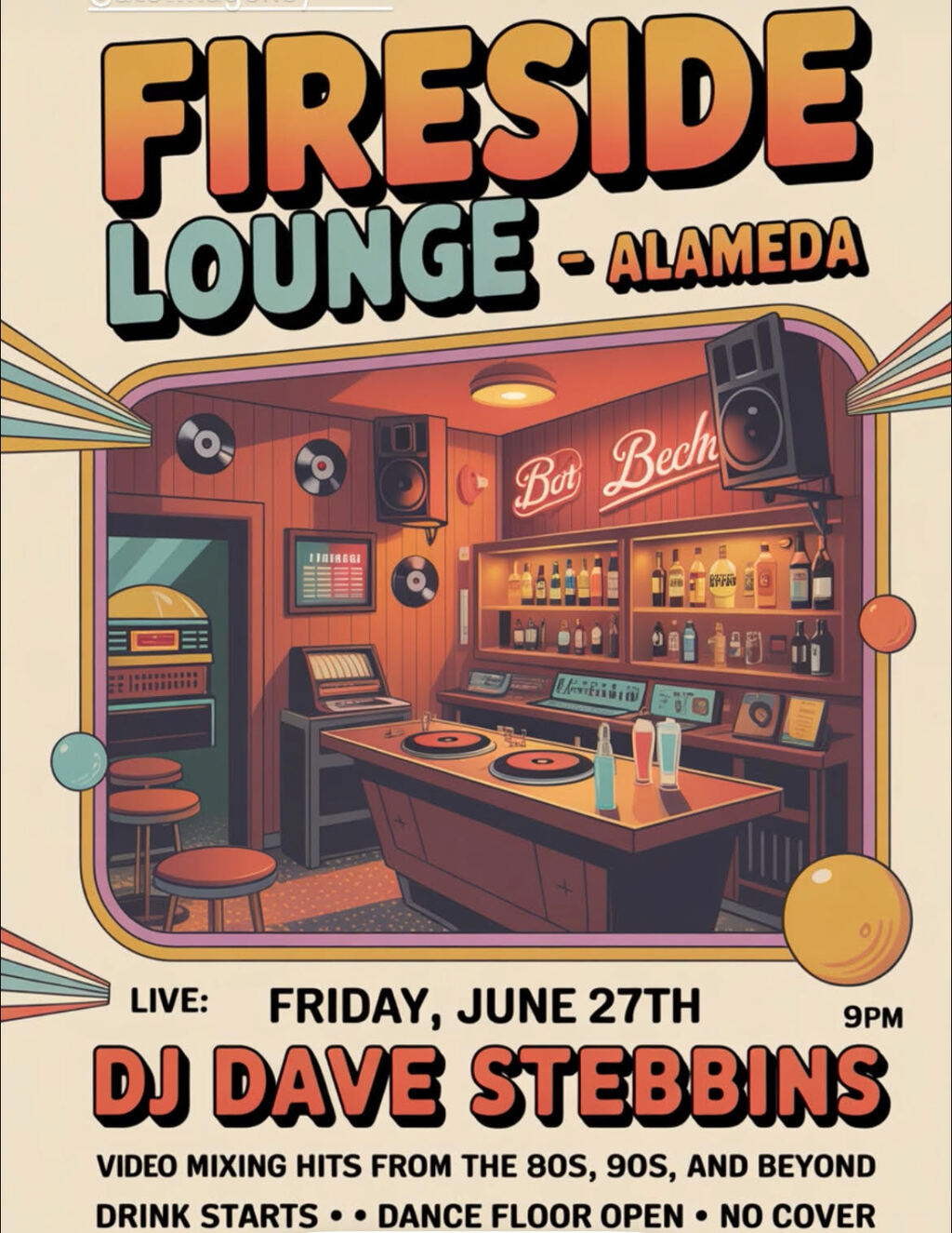 The Fireside Lounge Fireside Lounge  Alameda promotion flier on Digifli com