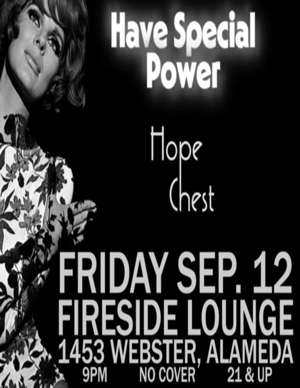The Fireside Lounge Fireside Lounge  Alameda promotion flier on Digifli com