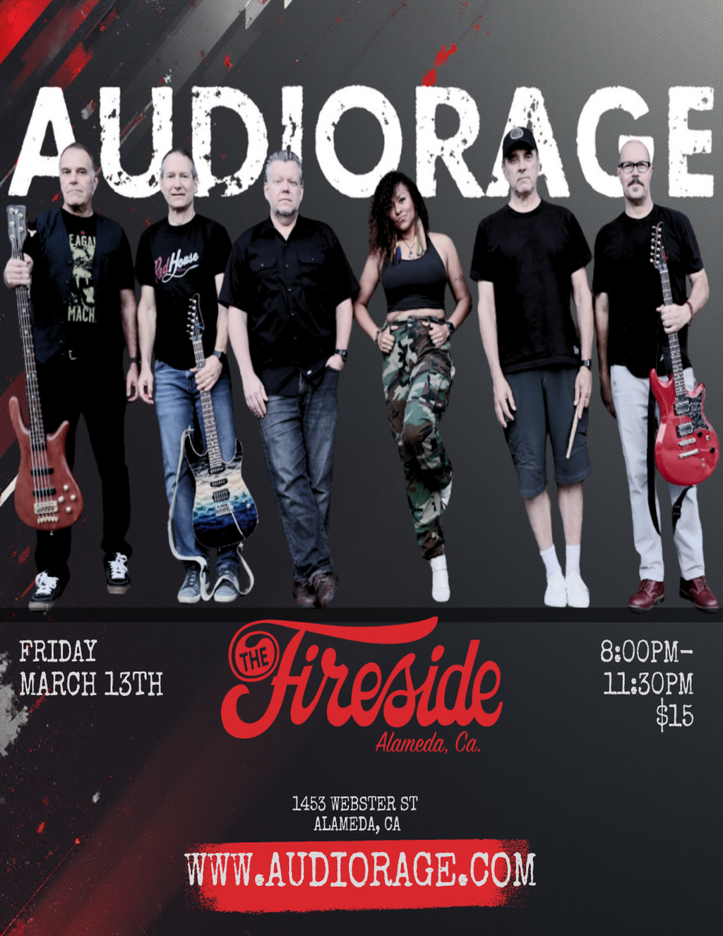 Fireside The Fireside  Alameda   AudioRage Live Performance promotion flier on Digifli com
