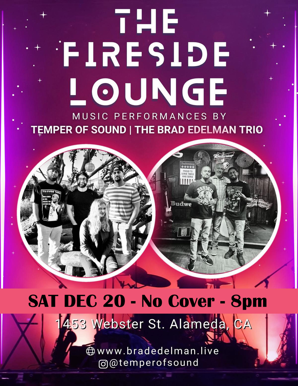 The Fireside Lounge The Fireside Lounge  Alameda promotion flier on Digifli com