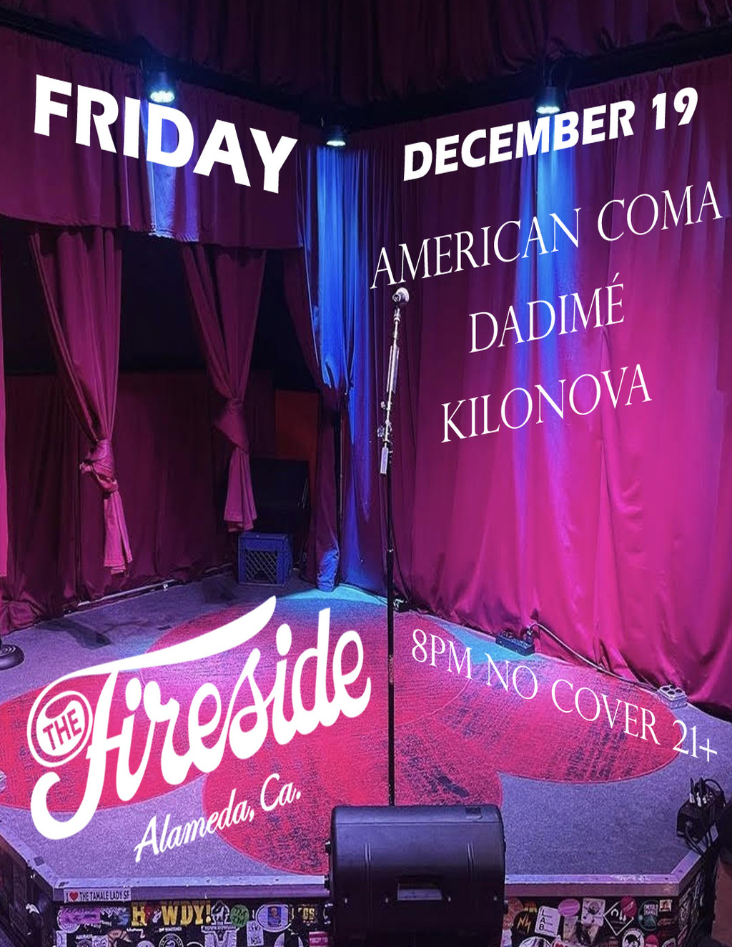 The Fireside Lounge The Fireside  Alameda promotion flier on Digifli com