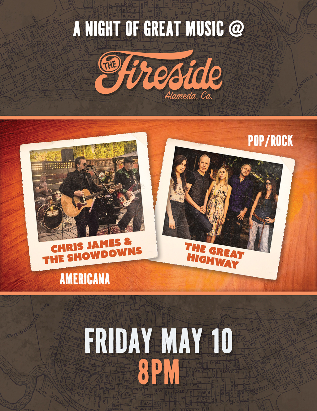 The Fireside Lounge A Night of Great Music   Fireside Alameda  CA promotion flier on Digifli com