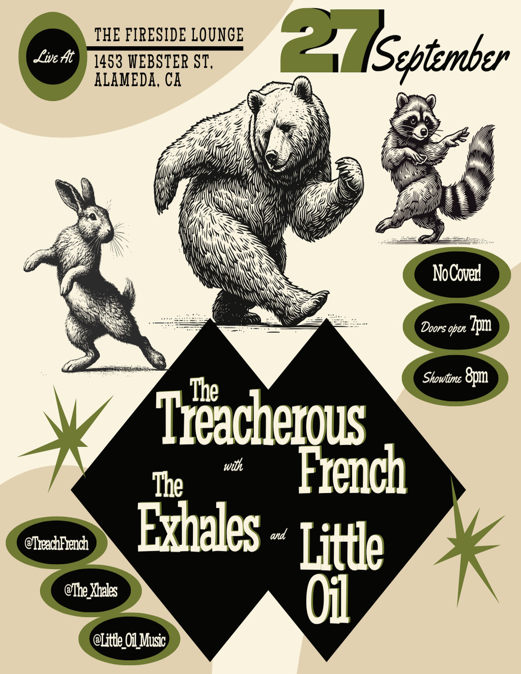 The Fireside Lounge The Fireside Lounge  Alameda promotion flier on Digifli com
