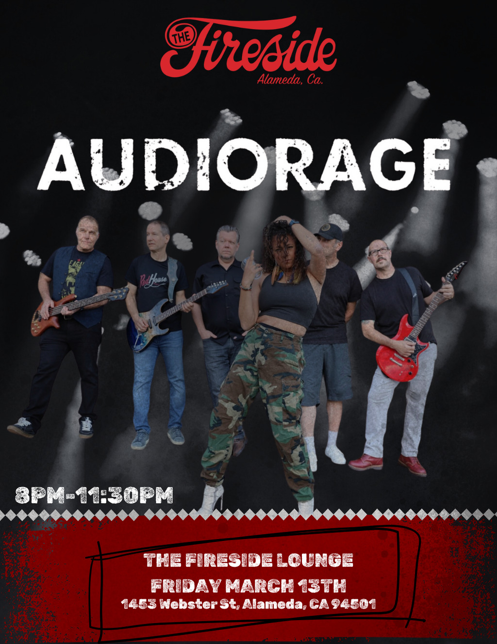 Fireside The Fireside Lounge  Alameda  Live Performance by Audiorage promotion flier on Digifli com
