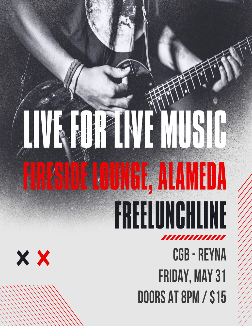 The Fireside Lounge LIVE FOR LIVE MUSIC AT THE FIRESIDE LOUNGE promotion flier on Digifli com