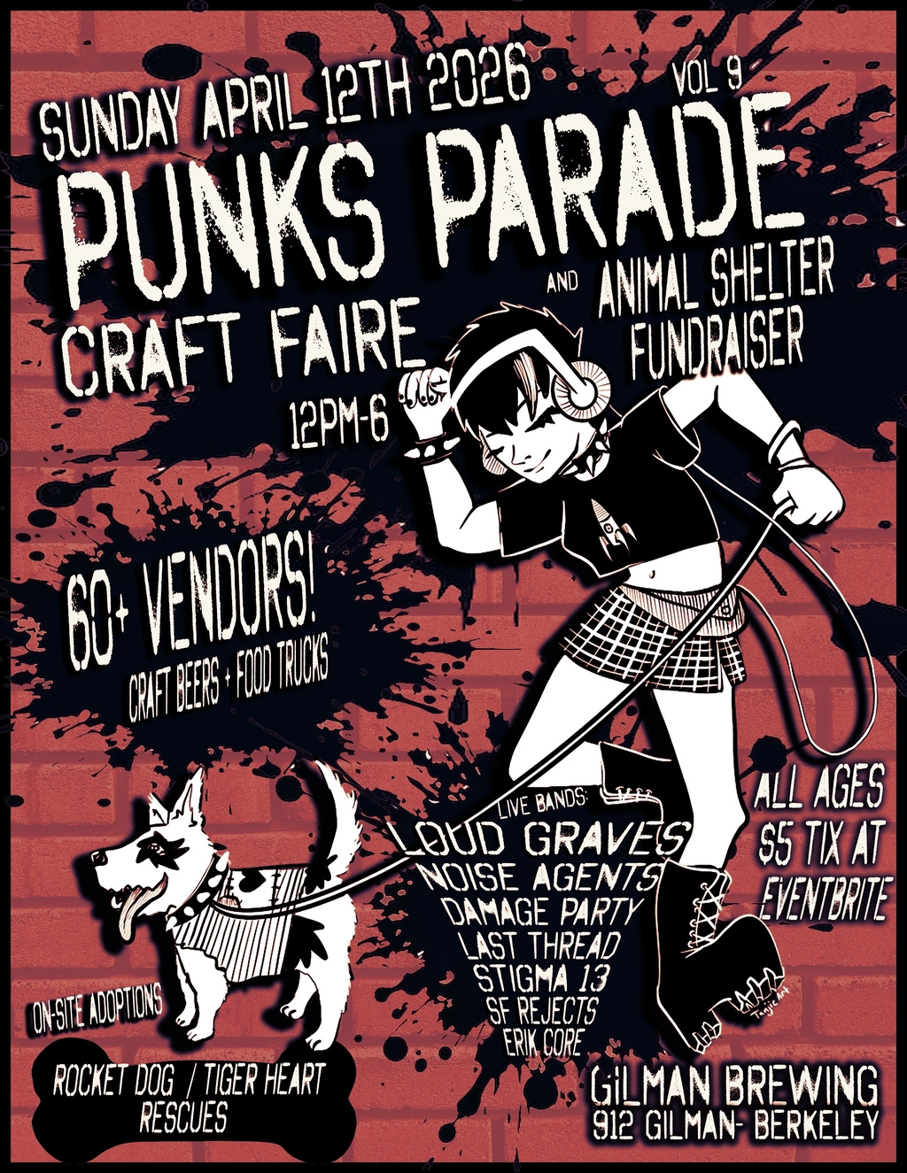 Cider Up Gilman Brewing  Berkeley   Punks Parade Craft Faire and Fundraiser promotion flier on Digifli com