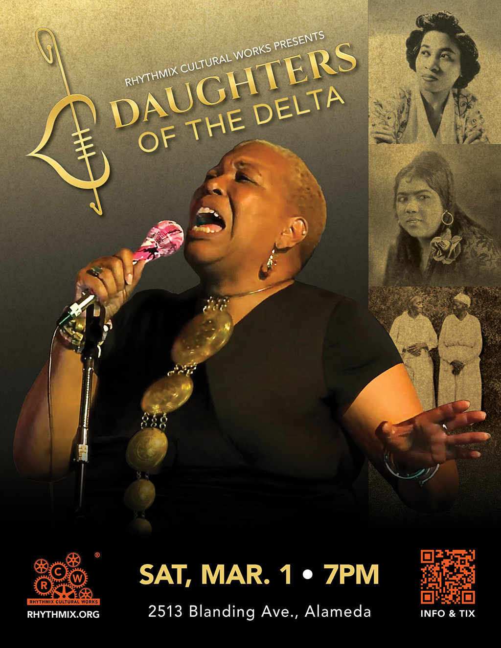 Rhythmix Cultural Works Voices That Resonate   Daughters of the Delta  at Rhythmix Cultural Works in Alameda  promotion flier on Digifli com