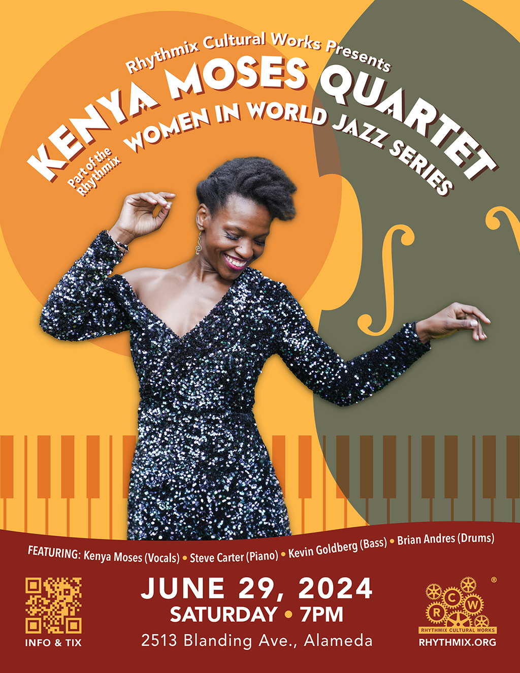 Rhythmix Cultural Works Get Ready to Groove with the Kenya Moses Quartet in Alameda  promotion flier on Digifli com