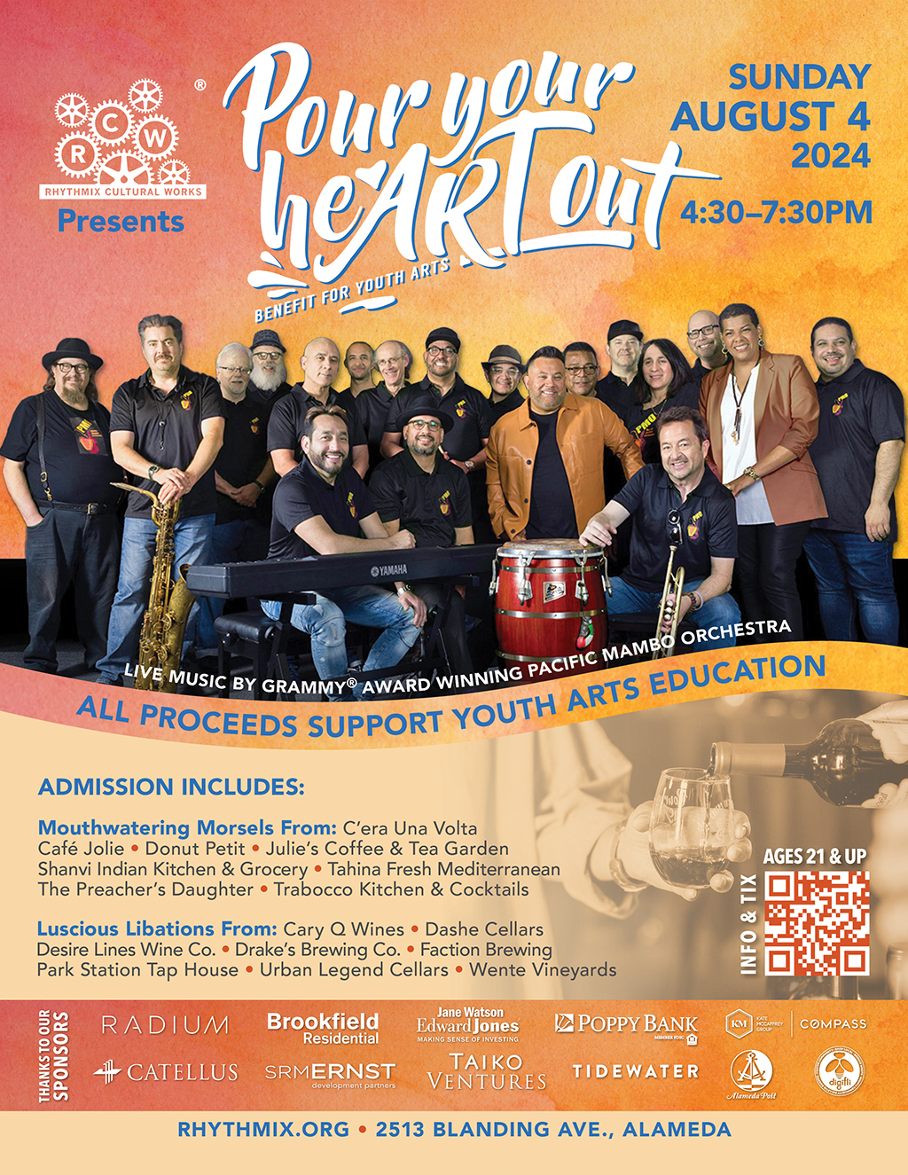 Rhythmix Cultural Works Pour Your HeART Out  A Night of Music  Mirth  and Merriment in Alameda  promotion flier on Digifli com