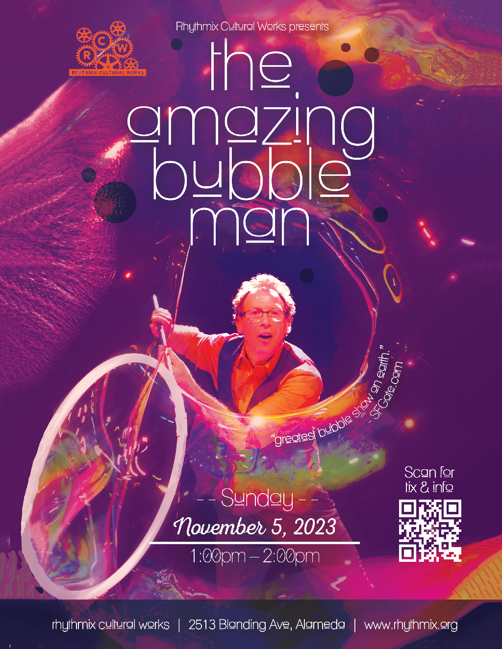 Rhythmix Cultural Works Experience Bubble Art with The Bubble Man  promotion flier on Digifli com