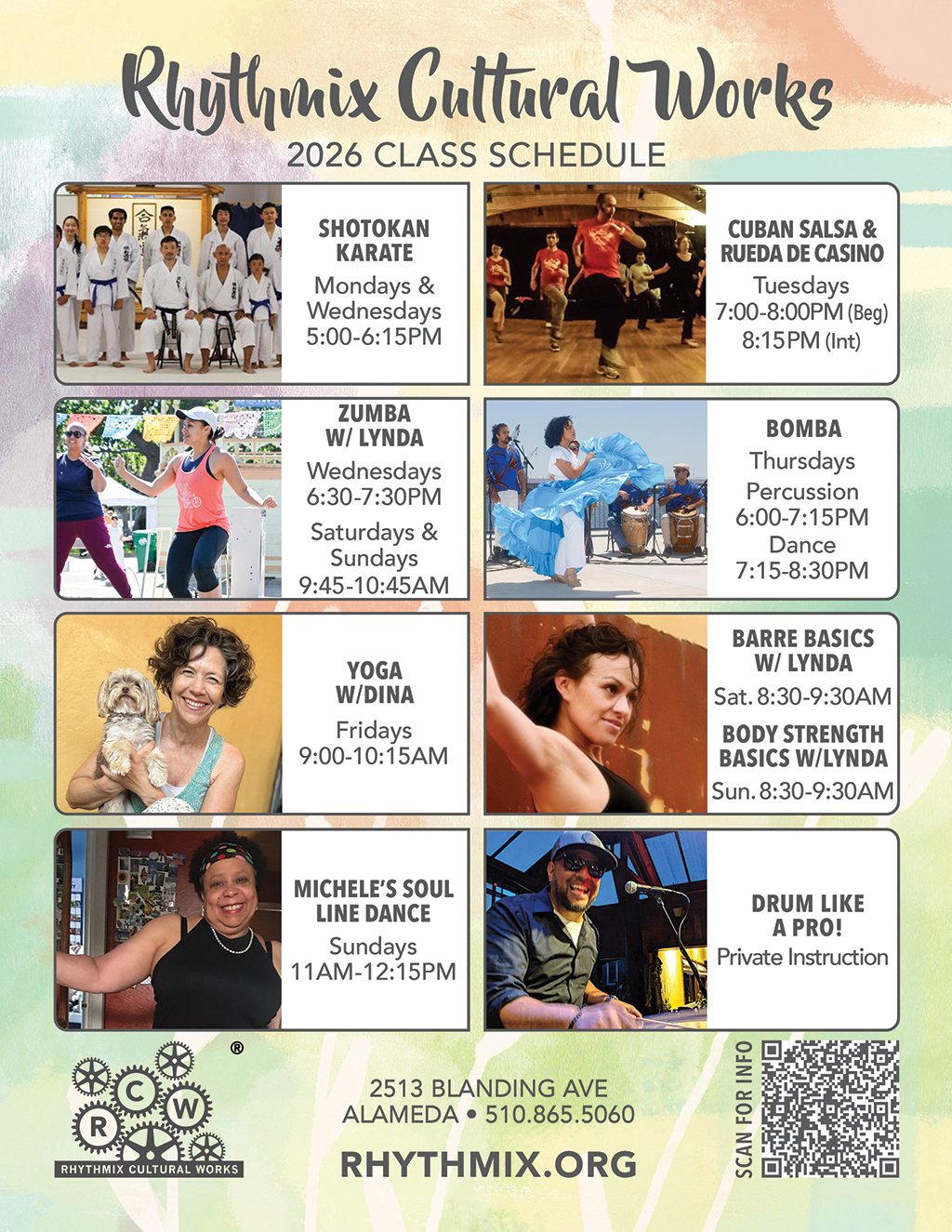 Rhythmix Cultural Works Rhythmix Cultural Works  Alameda  2026 Class Schedule promotion flier on Digifli com