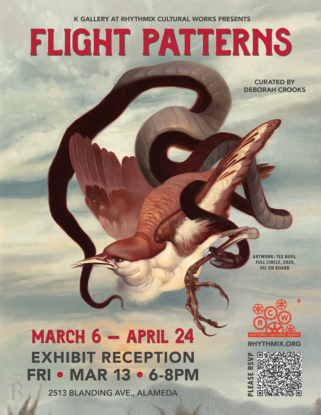 Rhythmix Cultural Works K Gallery  Alameda  Flight Patterns Art Exhibit promotion flier on Digifli com