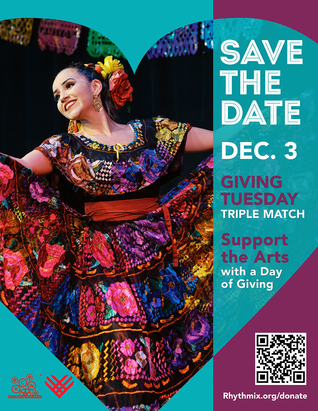 Rhythmix Cultural Works Unleash the Spirit of Giving at Rhythmix Cultural Works in Alameda  promotion flier on Digifli com