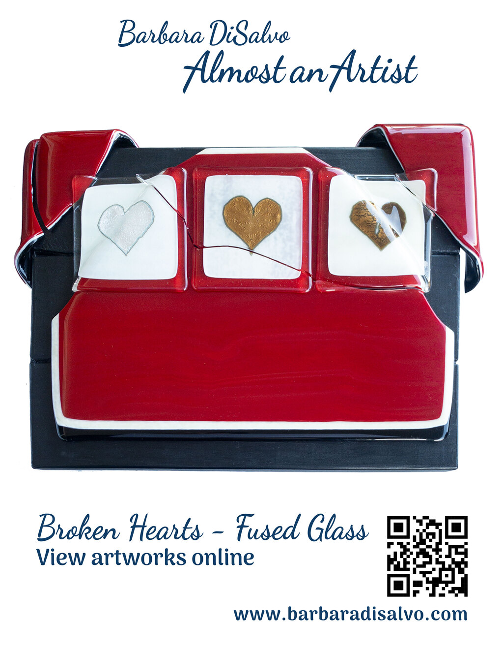  Online Exhibition  Broken Hearts   Fused Glass promotion flier on Digifli com