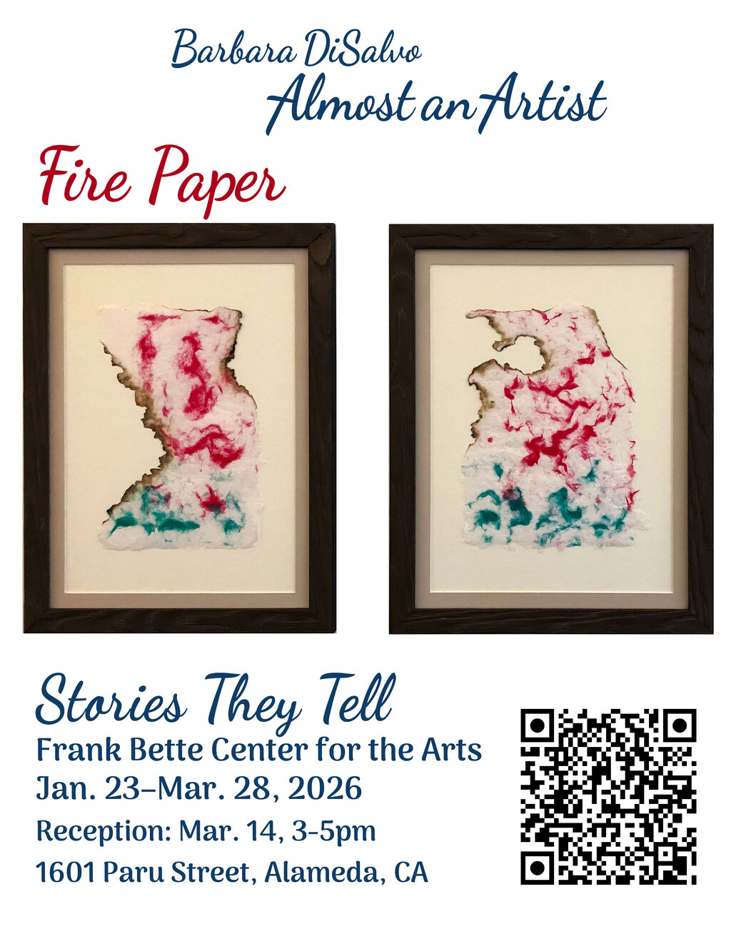  Frank Bette Center for the Arts  Alameda  Art Exhibition by Barbara DiSalvo promotion flier on Digifli com